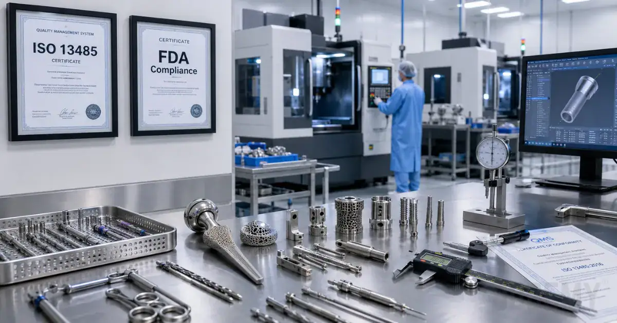 أجزاء CNC للأجهزة الطبية: دليل الامتثال لوكالة الغذاء والدواء والمعيار ISO 13485